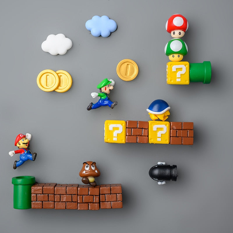 3D Mario Fridge Magnets for Kids Resin Cute & Fun Decorative Refrigerator Locker Magnets Kitchen Home Decoration