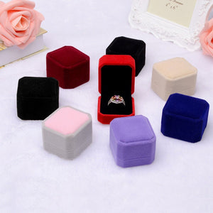 Hot Sale Blue Black Velvet Engagement Wedding Stud Earring Ring Pendant Jewelry Package Display Box Organizer Storage Gift Case