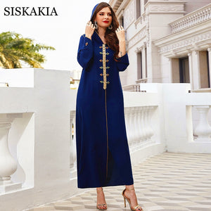 Siskakia Handmade Diamond Hooded Abaya Dress for Women Eid 2021 Modest Muslim Dubai Turkey Arabic Moroccan Kaftan Jalabiya Robe