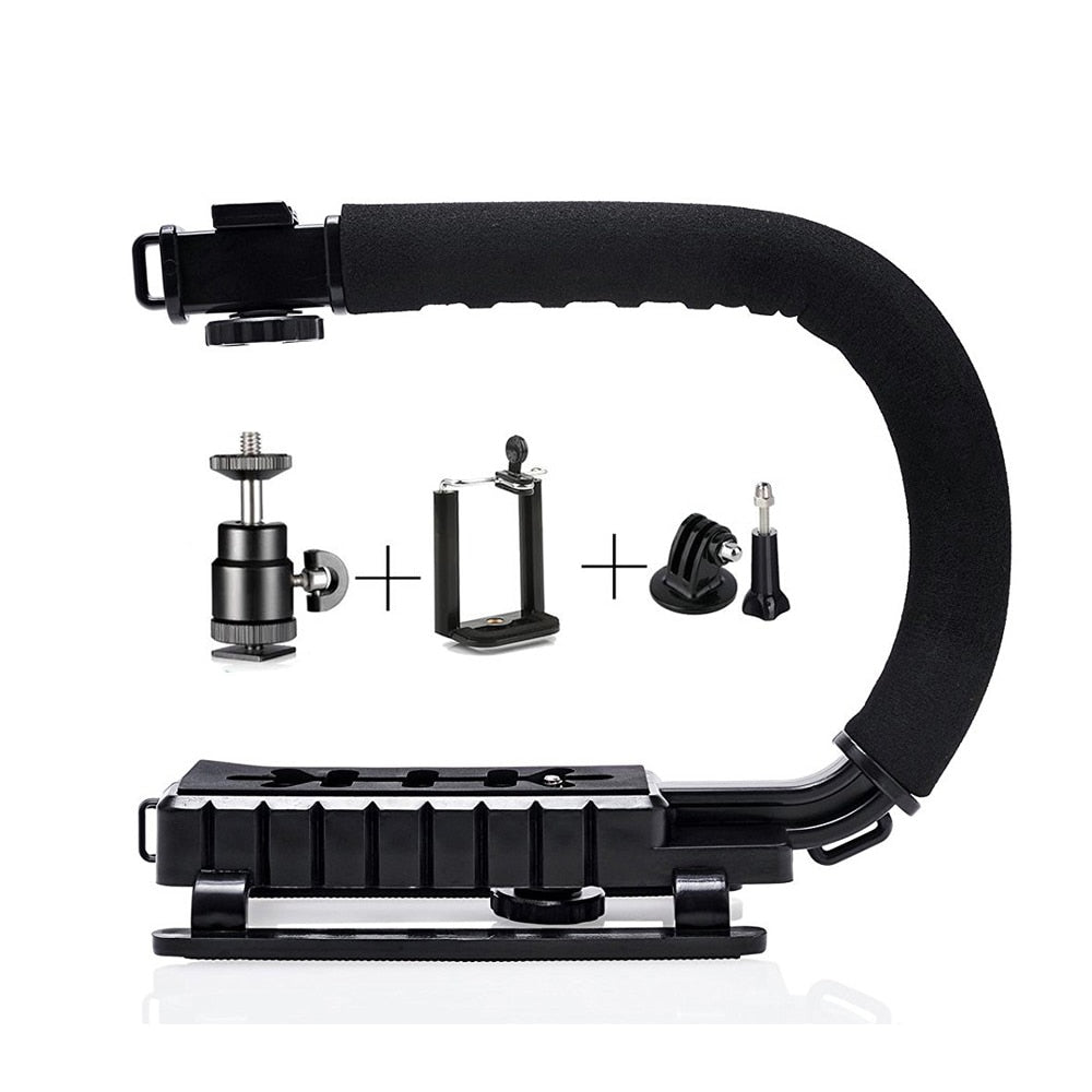 Stabilisateur de cardan de caméra MAMEN avec studio LED lumière vidéo et Microphone pour la photographie DSLR stabilisateur de poche de prise de vue Vlog