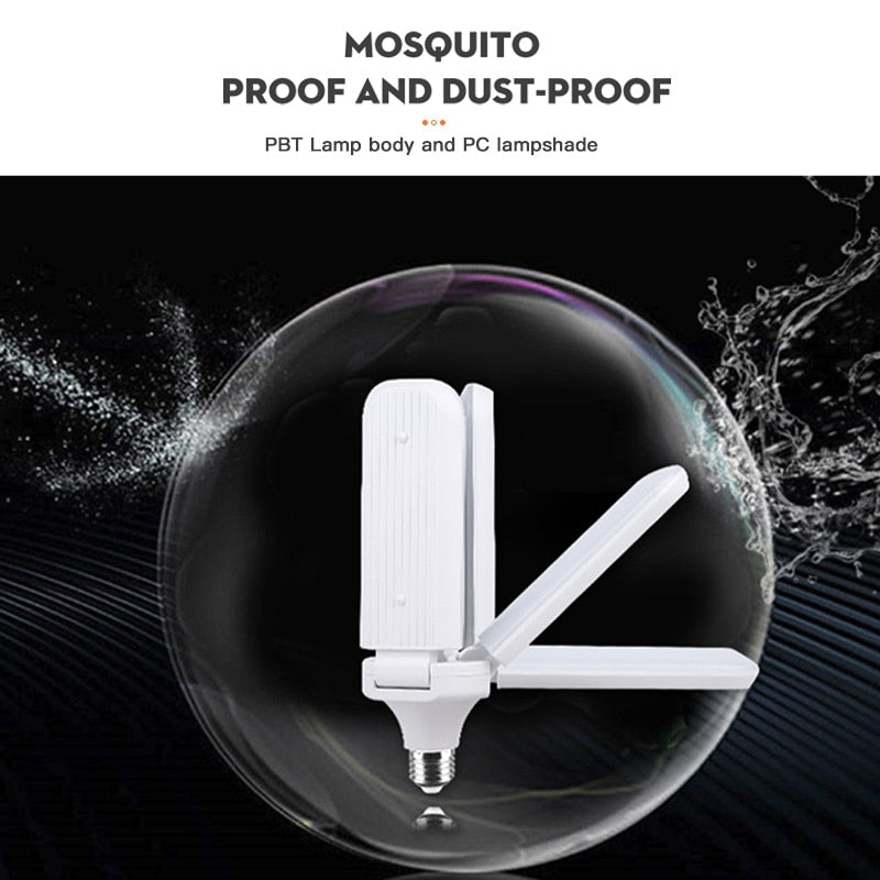 Led Bulb E27 30/45/60W Led Lamp Ceiling Fan Lampada Led Light 220V Foldable Fan Blade Angle Adjustable for Home Garage Lighting