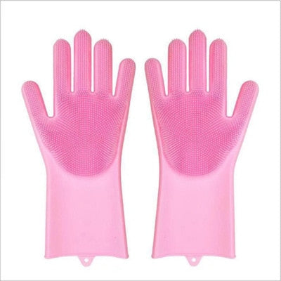 1 paire de gants de nettoyage de vaisselle magique en caoutchouc de Silicone gant de lavage de vaisselle pour ménage épurateur cuisine outil propre gommage
