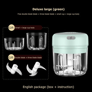 New USB Charge Wireless Electric Meat 3Level Grinder Food Chopper Mini Stainless Electric Kitchen Chopper Meat Grinder Shredder