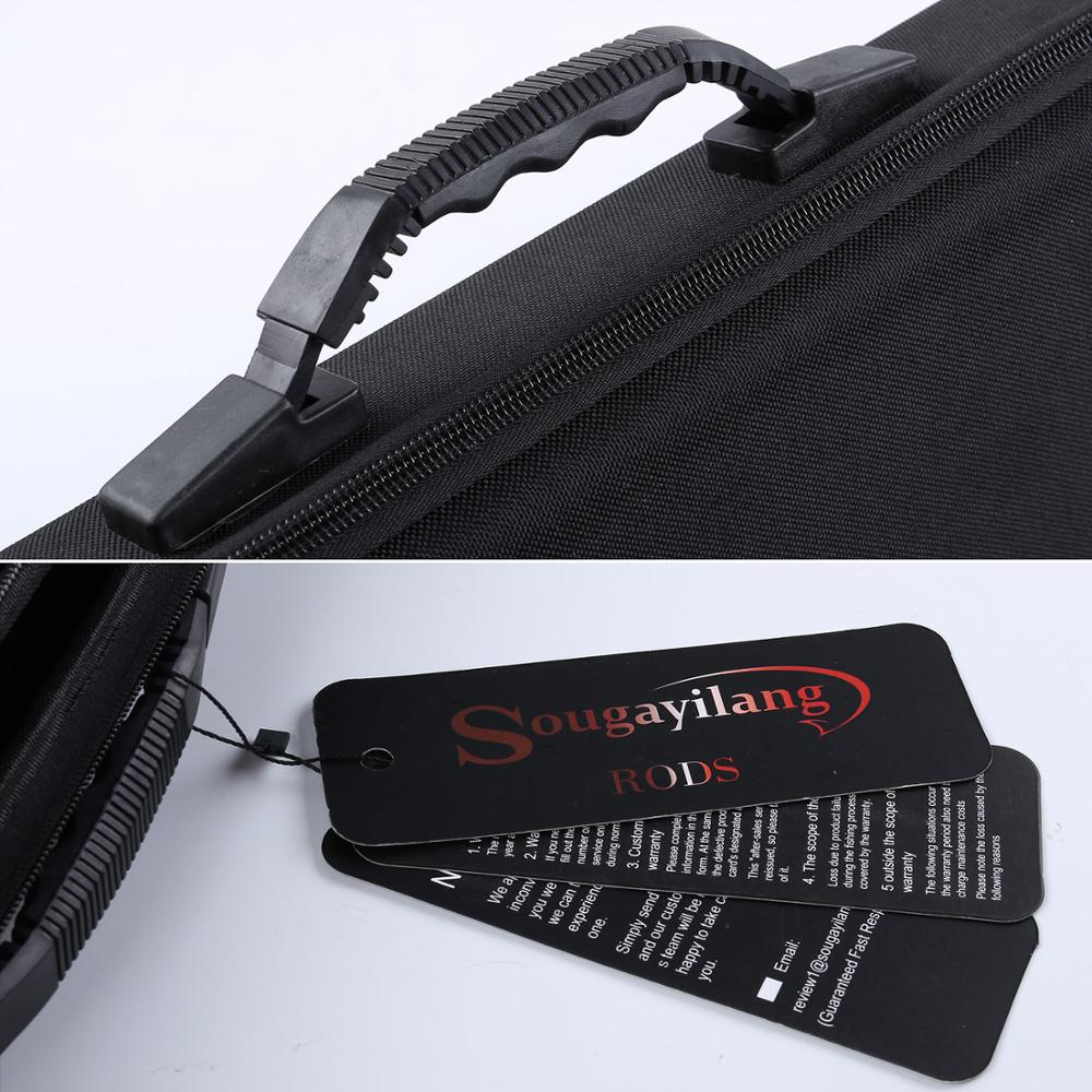 Sougayilang Fishing Bag 64*16 Portable Multipurpose Large Rod Tackle Carrier Storage Case Black Hard Shell Fishing Rod Bag