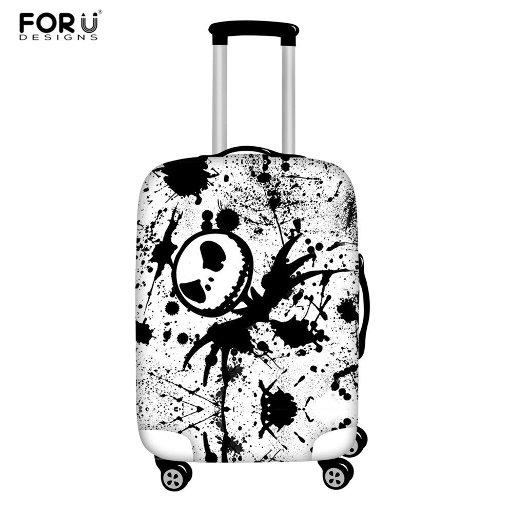 FORUDESIGNS Jack Skellington Brand Design Luggage Cover Protector Nightmare Before Christmas Print Travel Elastic Suitcase Cases