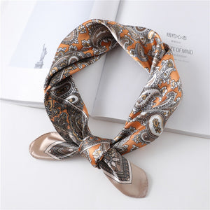 Women Square Silk Scarf Chiffon Satin Lady Hair Neck Foulard  Scarves Shawl Wrap Female Bandana Head Kerchief Hijab Headband