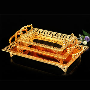 IMUWEN Storage Tray Fruit Plate Jewelry Display Metal Cake Stand Supplies Wedding Plates Party Tableware Home Table Decor