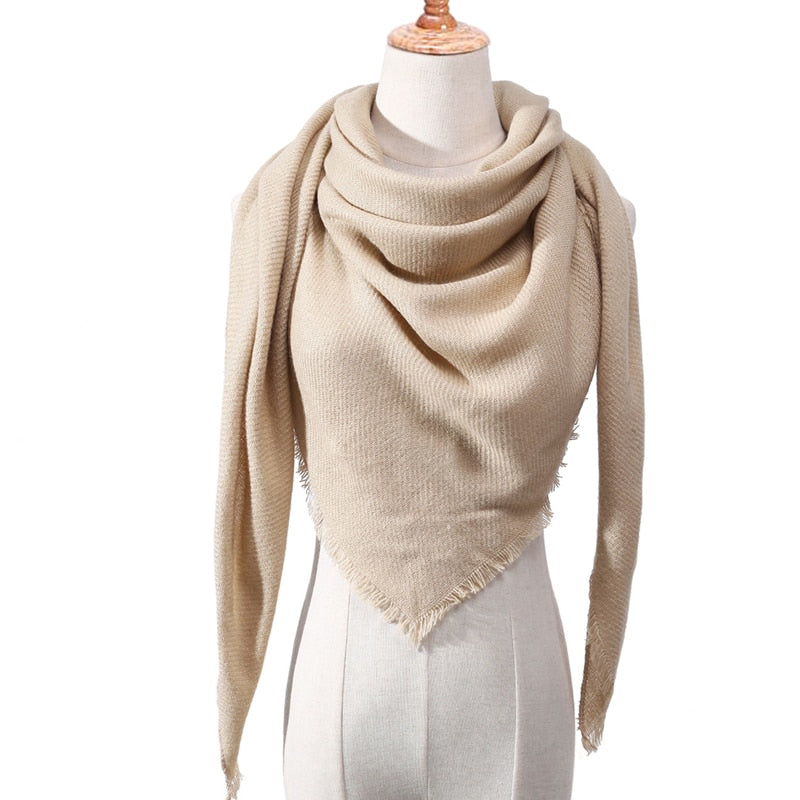 Designer 2020 knitted spring winter women scarf plaid warm cashmere scarves shawls luxury brand neck bandana pashmina lady wrap