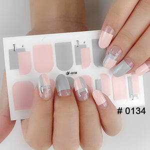 Fashion 31 Designs 3D Full Cover Nail Sticker Waterproof Self-adhesive Nail Art Manicure DIY Decoration Glitter Nail Wraps 2019