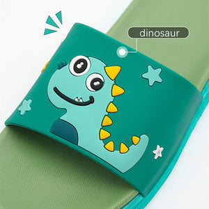 Cute Cartoon Dinosaur Designer House Women Slippers Summer Bathroom Non-slip PVC Slides Couples Shoes Indoor Girls Slippers