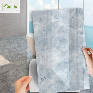 Funlife[R] NOUVELLE MAISON[TM] 30x60cm Black and White Marble Waterproof PVC Tile Sticker For Kitchen Bathroom Floor Sticker