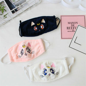 Japanese New Cute Sailor Moon Luna cat Masks Cosplay Props Anime Cartoon Breathable Mask Clothing Accessories For Women Men Gift