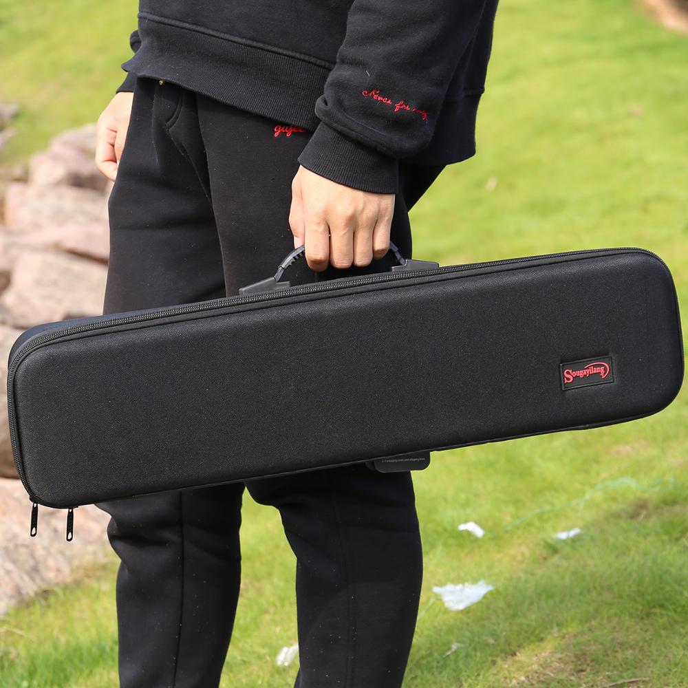 Sougayilang Fishing Bag 64*16 Portable Multipurpose Large Rod Tackle Carrier Storage Case Black Hard Shell Fishing Rod Bag