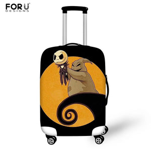 FORUDESIGNS Jack Skellington Brand Design Luggage Cover Protector Nightmare Before Christmas Print Travel Elastic Suitcase Cases