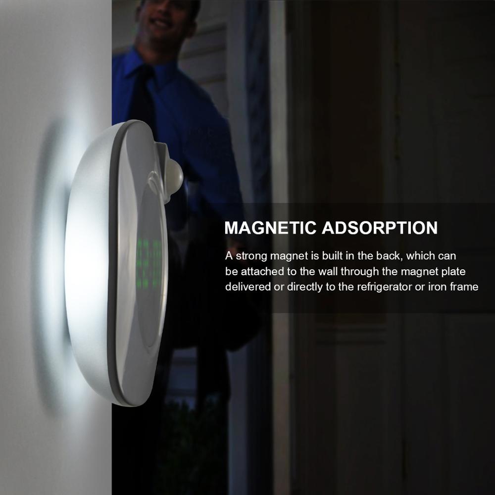 Horloge murale à capteur intelligent avec lumières LED | Horloge de nuit USB/AAA, 2 couleurs, pour la cuisine, les toilettes et la chambre à coucher