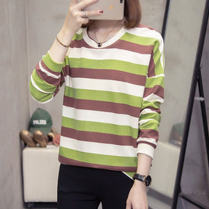 Plus Size Stripe Pullover Sweatshirts Women 2020 Autumn Winter Trendy Long Sleeve Ladies Oversize Loose Female O-neck Streetwear