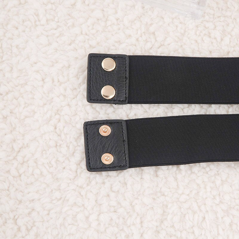 Punk Fashion Women Elastic Belts Designer Luxury Brand PU Thick Chain Waist Strap Dress Coat Sweater Lady Decorative Waistband