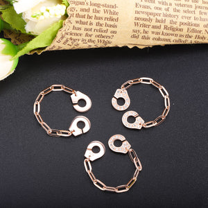 Moonmory Fashion 925 Sterling Silver Handcuff Ring White Paper Clip Chain Menottes Ring Gift For Women And Men Jewelry Dating