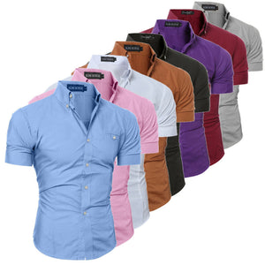 New Fashion Fashion Men's Luxury Short Sleeve Shirt Casual Slim Fit Stylish Shirts Tops Plus Size M-3XL