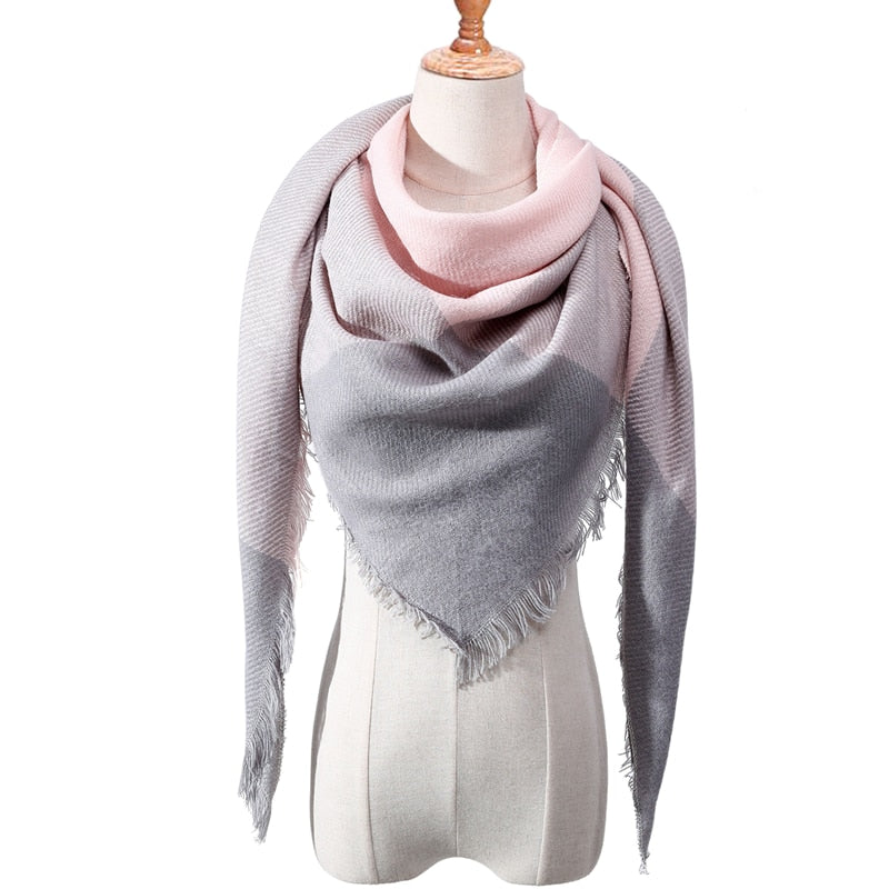Designer 2020 knitted spring winter women scarf plaid warm cashmere scarves shawls luxury brand neck bandana pashmina lady wrap
