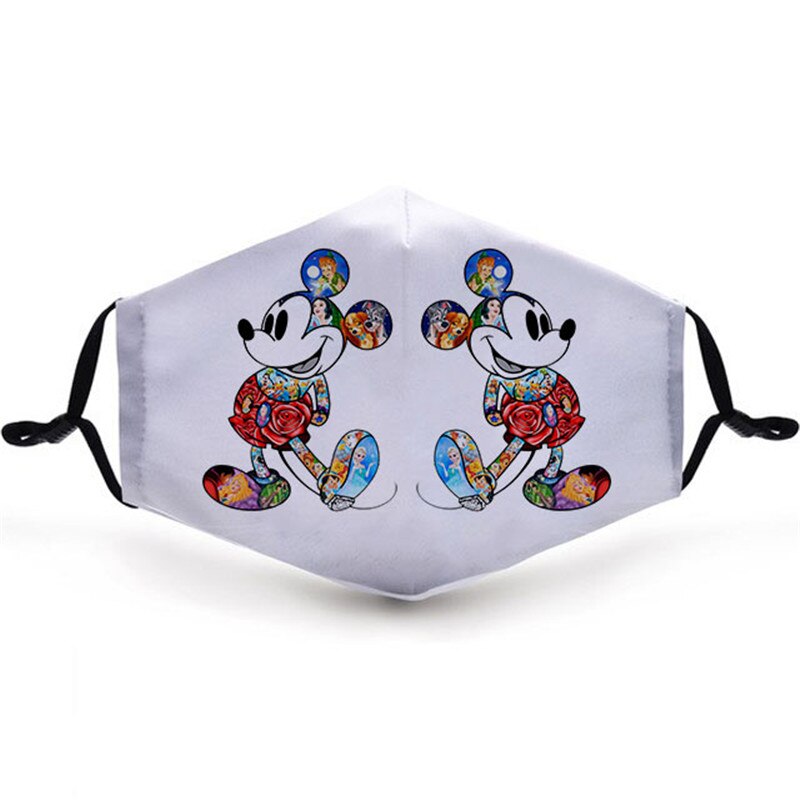 Disney Mickey Mouse Mask Children Adult Face Mouth Mask Washable Dust Mask Pm 2.5 Filter Mask Cartoon Cotton Mask