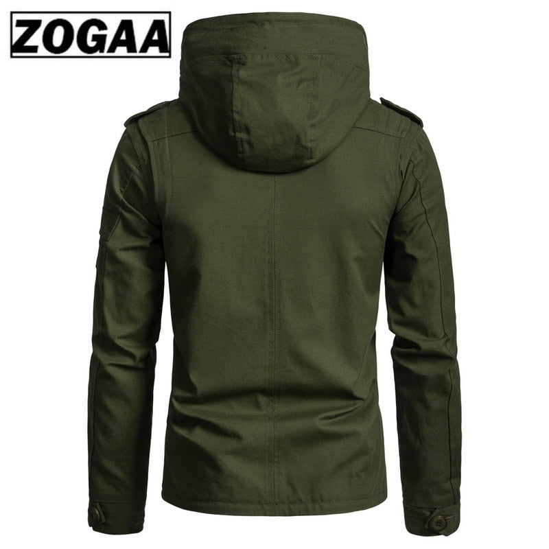 Zogaa 2020 Brand Slim Men Jacket Army Green Military Wide-waisted Coat Casual Cotton Hooded Windbreaker Jackets Overcoat Male