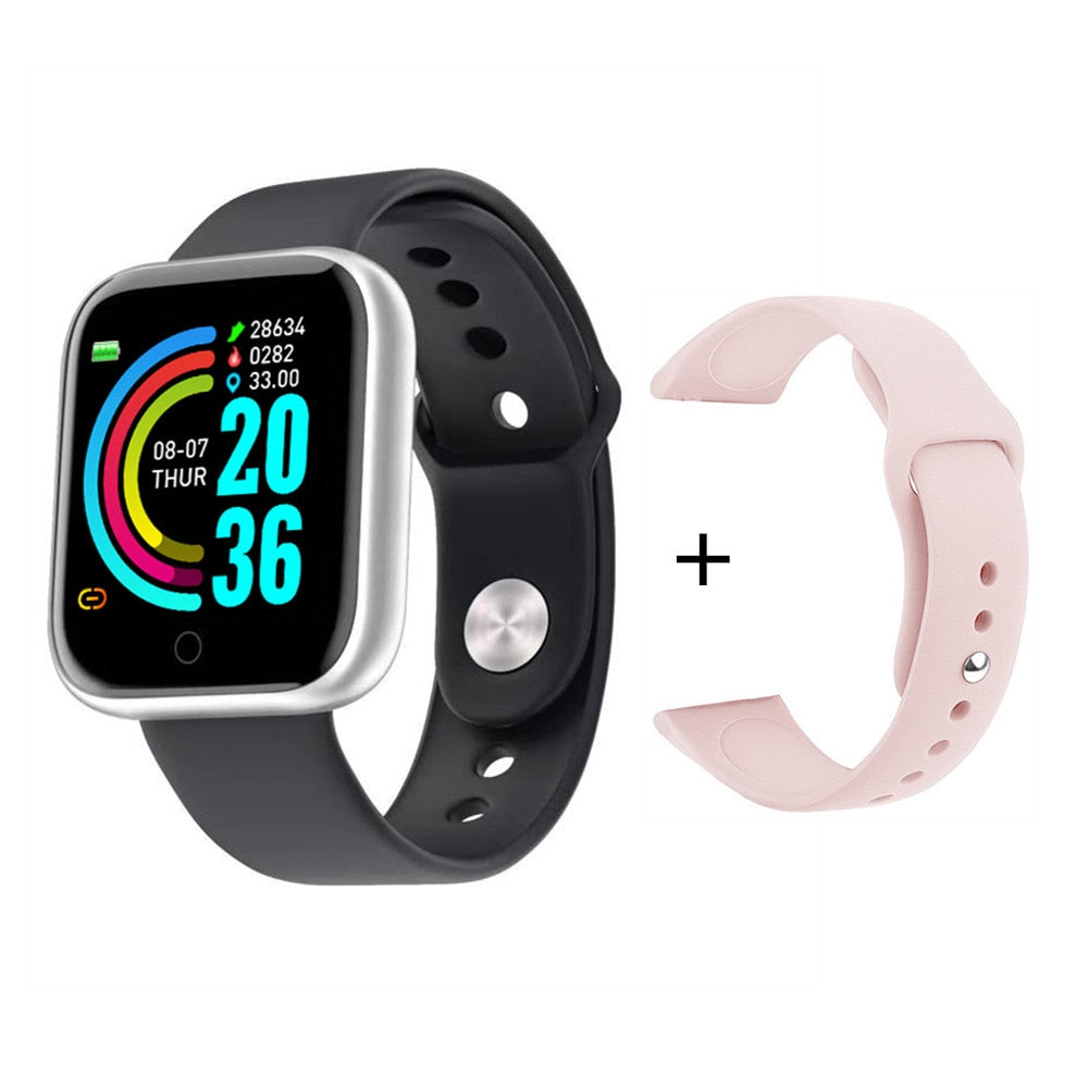 Y68 Sports Smart Watch Life Waterproof Watch Blood Pressure Heart Rate Monitor Soft Silicone 1.3 Inch Smart Bracelet Smartwatch