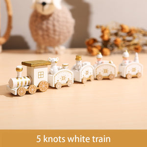 Wooden Christmas Train Ornament Christmas Decoration For Home Santa Claus Gift Toys Crafts Table Deco Navidad Xmas 2021 New Year