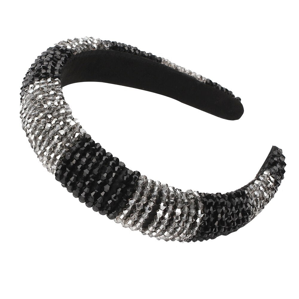 CN Baroque Full Crystal Hair Bands For Women Luxury Padded Diamond Headband Hair Hoop Christmas Gifts Christmas Hair Accessories