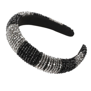 CN Baroque Full Crystal Hair Bands For Women Luxury Padded Diamond Headband Hair Hoop Christmas Gifts Christmas Hair Accessories