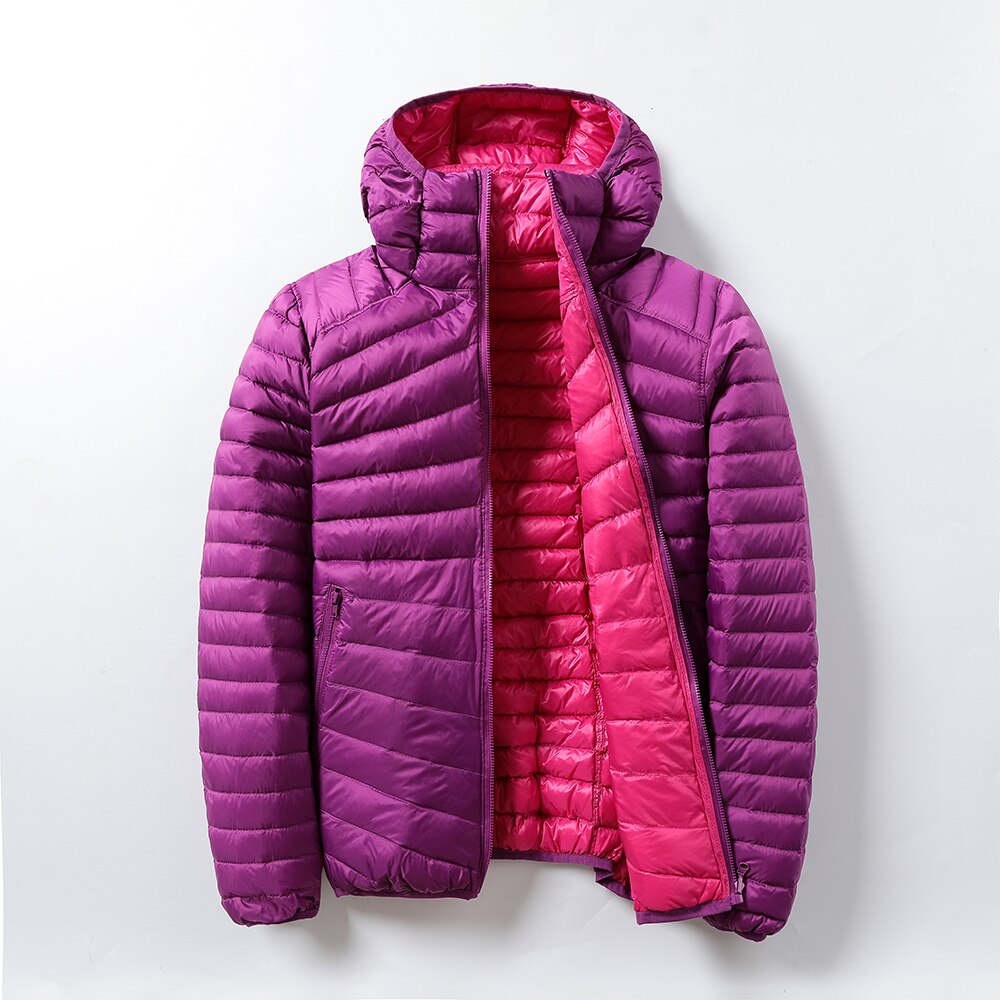 2020 Women Down Jacket Women Parks Ultra Light Feather Double Side Windbreaker Reversible Autumn Winter Female Coat Brand Tops