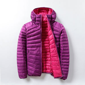 2020 Women Down Jacket Women Parks Ultra Light Feather Double Side Windbreaker Reversible Autumn Winter Female Coat Brand Tops