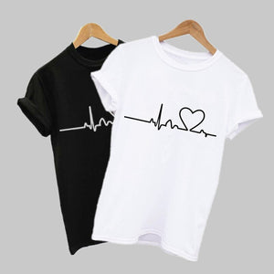 2020 nouvelles femmes T-shirts décontracté Harajuku amour imprimé hauts t-shirt été femme t-shirt à manches courtes t-shirt pour les femmes vêtements