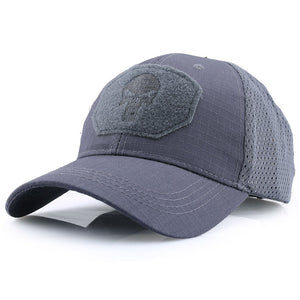 Skull Tactical Military Airsoft Cap Adjustable Breathable Sun Visor Trucker Hat Mesh Hunting Hiking Baseball Skeleton Snapback