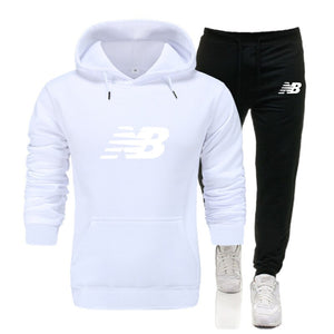 New Men Hoodies Suit Tracksuit Sweatshirt Suit Fleece Hoodie+Sweat pants Jogging