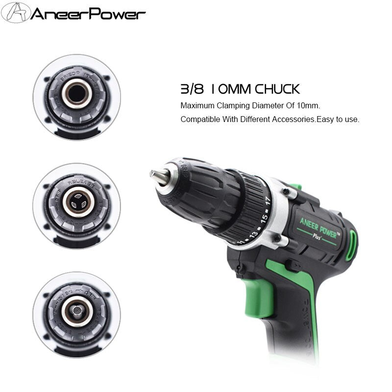 25V 21V 16V 12V Plus Double Speed Electric Drill Cordless Hand Drill Mini Electric Screwdriver Rechargable Lithium Battery Drill