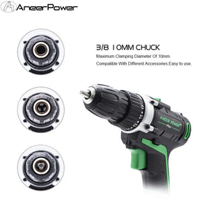 25V 21V 16V 12V Plus Double Speed Electric Drill Cordless Hand Drill Mini Electric Screwdriver Rechargable Lithium Battery Drill