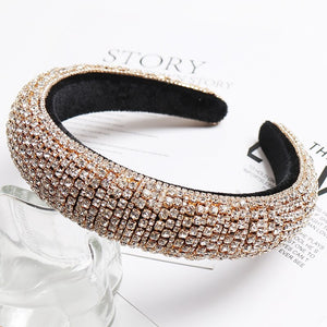 CN Baroque Full Crystal Hair Bands For Women Luxury Padded Diamond Headband Hair Hoop Christmas Gifts Christmas Hair Accessories