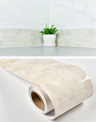 Marble Style Self-Adhesive Floor Stickers for Bathroom Skirting Corner Decals Waterproof Tiles Waistline Wallpaper Home Decor