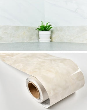 Marble Style Self-Adhesive Floor Stickers for Bathroom Skirting Corner Decals Waterproof Tiles Waistline Wallpaper Home Decor