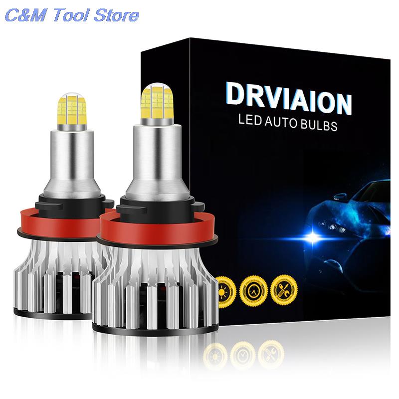 New 2Pcs/set DC 9-32 V 24Chips H1 H7 H8 H9 H11 LED Lamp Car Headlight Bulbs LED 360 Degree High Power Car LED Light 120W 18000LM
