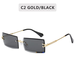 2020 Retro Sunglasses Women Brand Designer Fashion Rimless Gradient Sun Glasses Shades Cutting Lens Ladies Frameless Eyeglasses