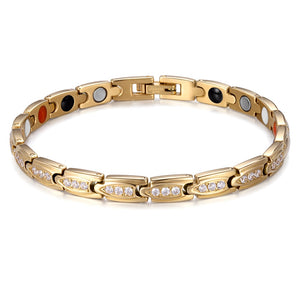 RainSo Stainless Steel Fashion Gold Magnetic Women Bracelets Health Elements Bio Energy Therapy Jewelry Friendship Gift 2020