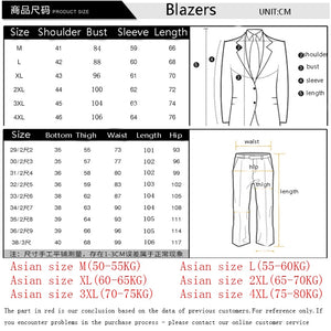 Men Slim Fit Plaid Suit 2pc set Male Wedding Groom Blazers Pants Man Formal Business Work Wear Suits Costume Homme