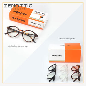 ZENOTTIC Round Frame Reading Glasses For Men Women Computer Optical Eyeglasses Hyperopia Anti Blue Light Reading Glasses Eyewear