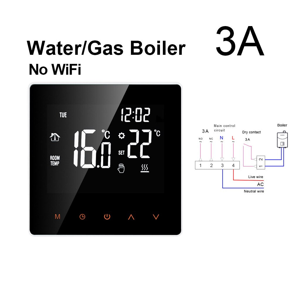 Thermostat intelligent d'avatto Tuya WiFi, télécommande électrique de température de chaudière d'eau/gaz de chauffage par le sol pour Google Home, Alexa