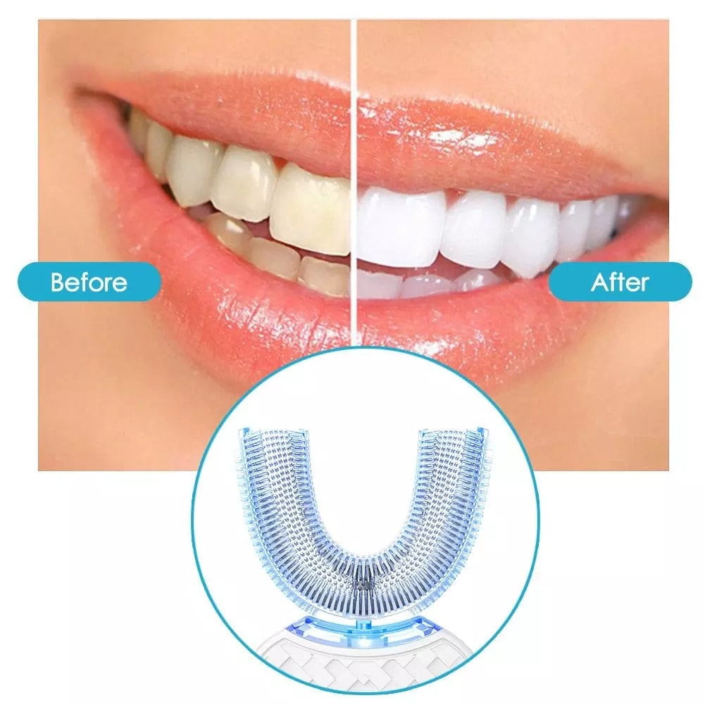 Electric Sonic Automatic Toothbrush Adults Mouth 360 Degrees U Type ABS 4 Modes Ultrasonic Electric Lazy Toothbrush