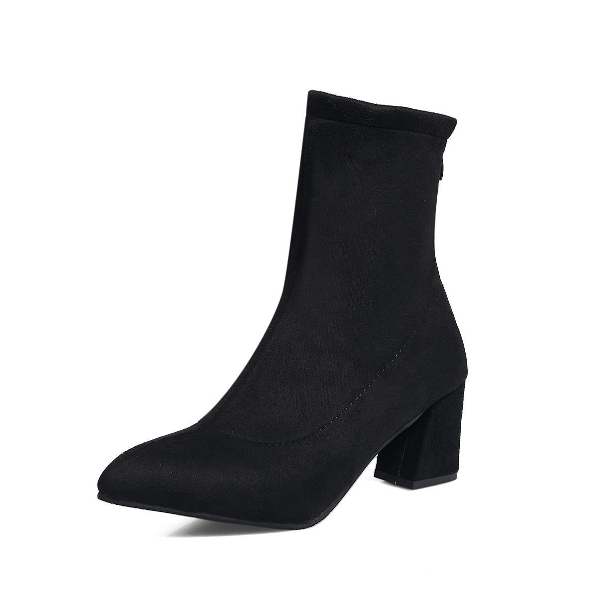 Fashion Women Ankle Boots Thick Heels Shoes Female Newest Pointed Toe Ladies Shoe Brand 2020 Boot Woman Zipper Super High