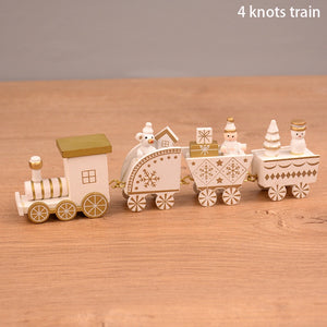 Wooden Christmas Train Ornament Christmas Decoration For Home Santa Claus Gift Toys Crafts Table Deco Navidad Xmas 2021 New Year