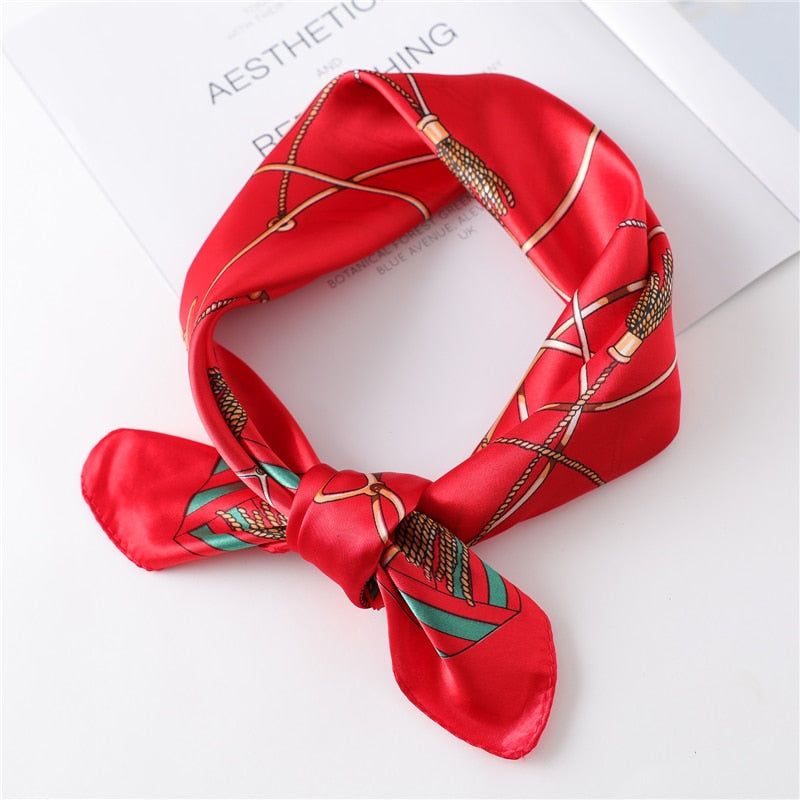 Women Square Silk Scarf Chiffon Satin Lady Hair Neck Foulard  Scarves Shawl Wrap Female Bandana Head Kerchief Hijab Headband